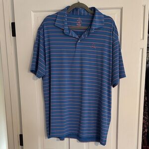 Rhoback Blue and Orange Striped Polo Shirt